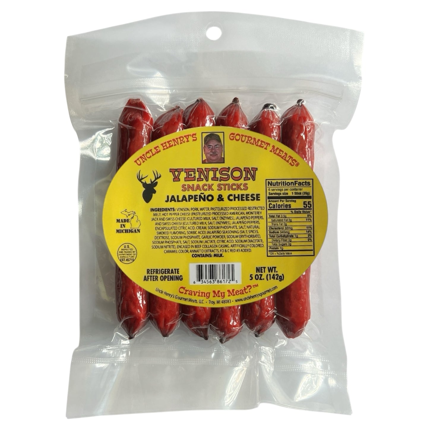 Wild Game Meat Snack Sticks - 5oz Resealable Bags - Uncle Henry’s Gourmet Meats