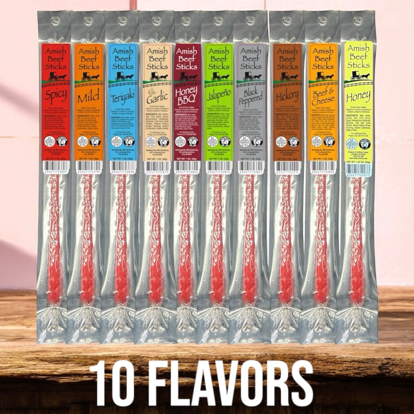 Amish Beef Sticks Individually Wrapped 24ct Box