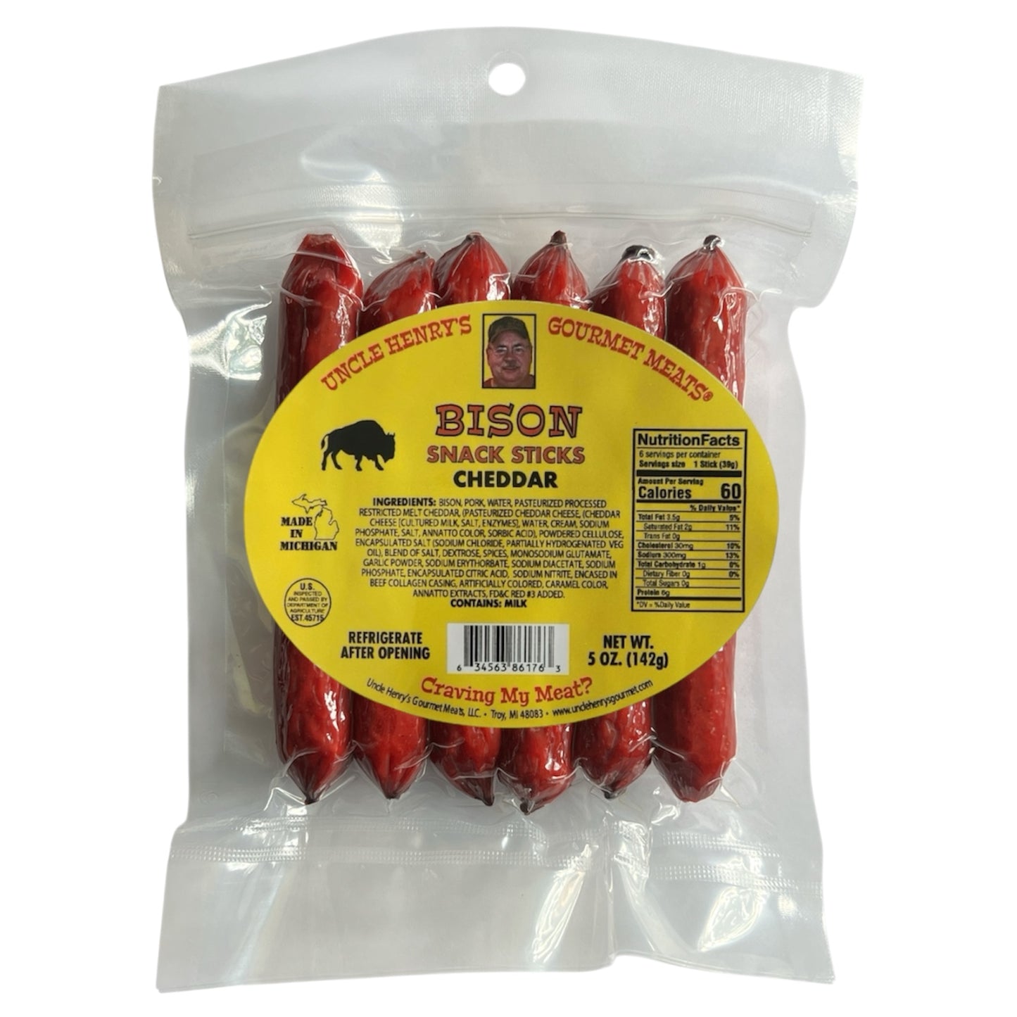 Wild Game Meat Snack Sticks - 5oz Resealable Bags - Uncle Henry’s Gourmet Meats