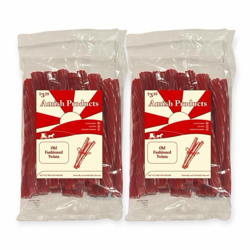 Licorice Sampler pack - 12 Total 1 Pound Bags - 7 Delicious Flavors 2 Bags of each, Except 1 black and 1 Red Raspberry - Amish Licorice Twist Candy Sweet