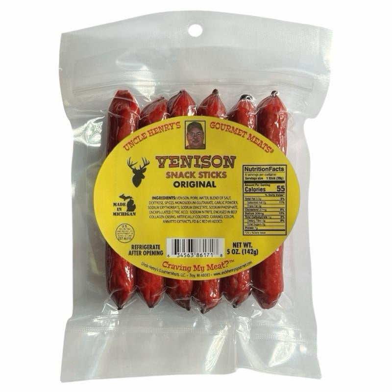 Wild Game Meat Snack Sticks - 5oz Resealable Bags - Uncle Henry’s Gourmet Meats
