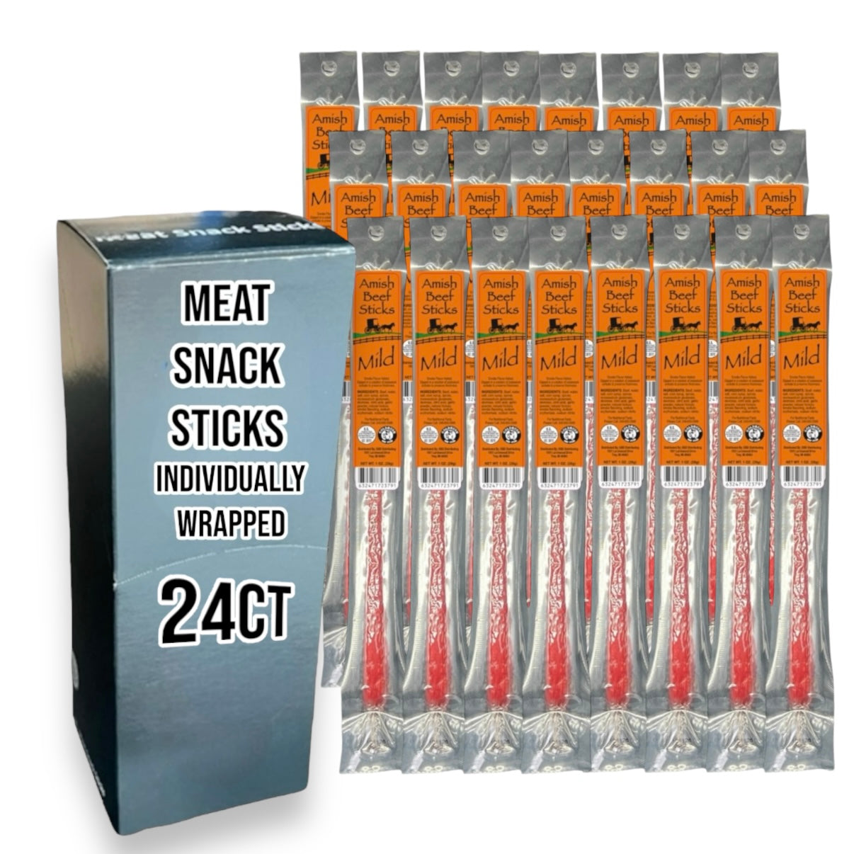 Amish Beef Sticks Individually Wrapped 24ct Box