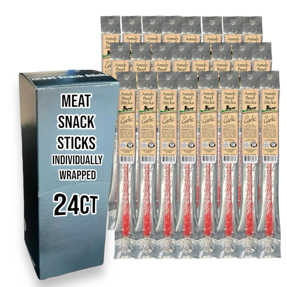 Amish Beef Sticks Individually Wrapped 24ct Box