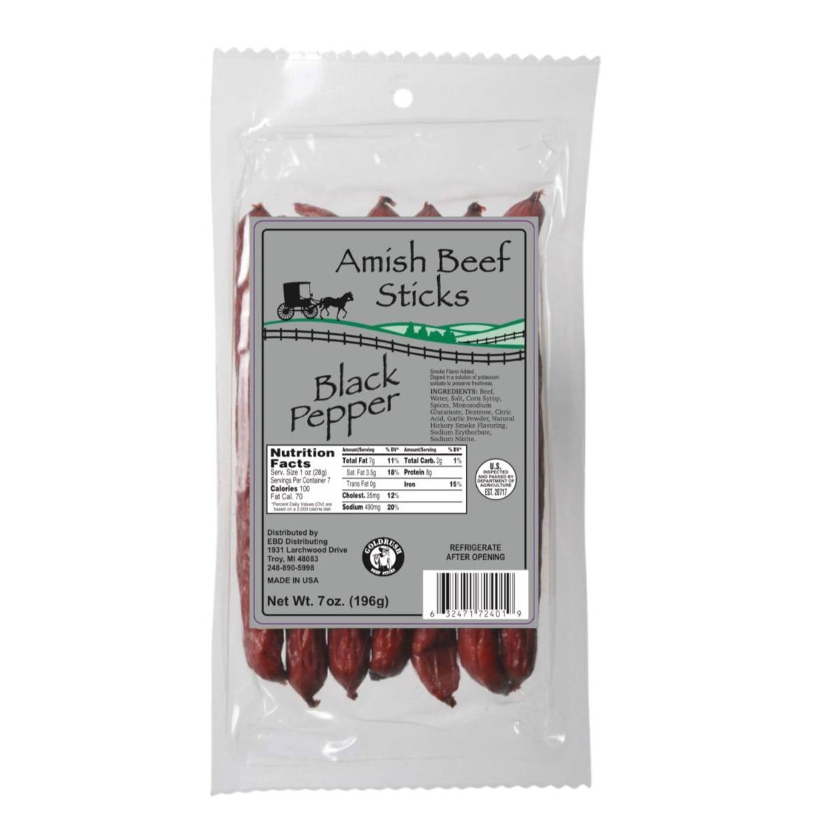 Amish Beef Sticks 7oz Bag