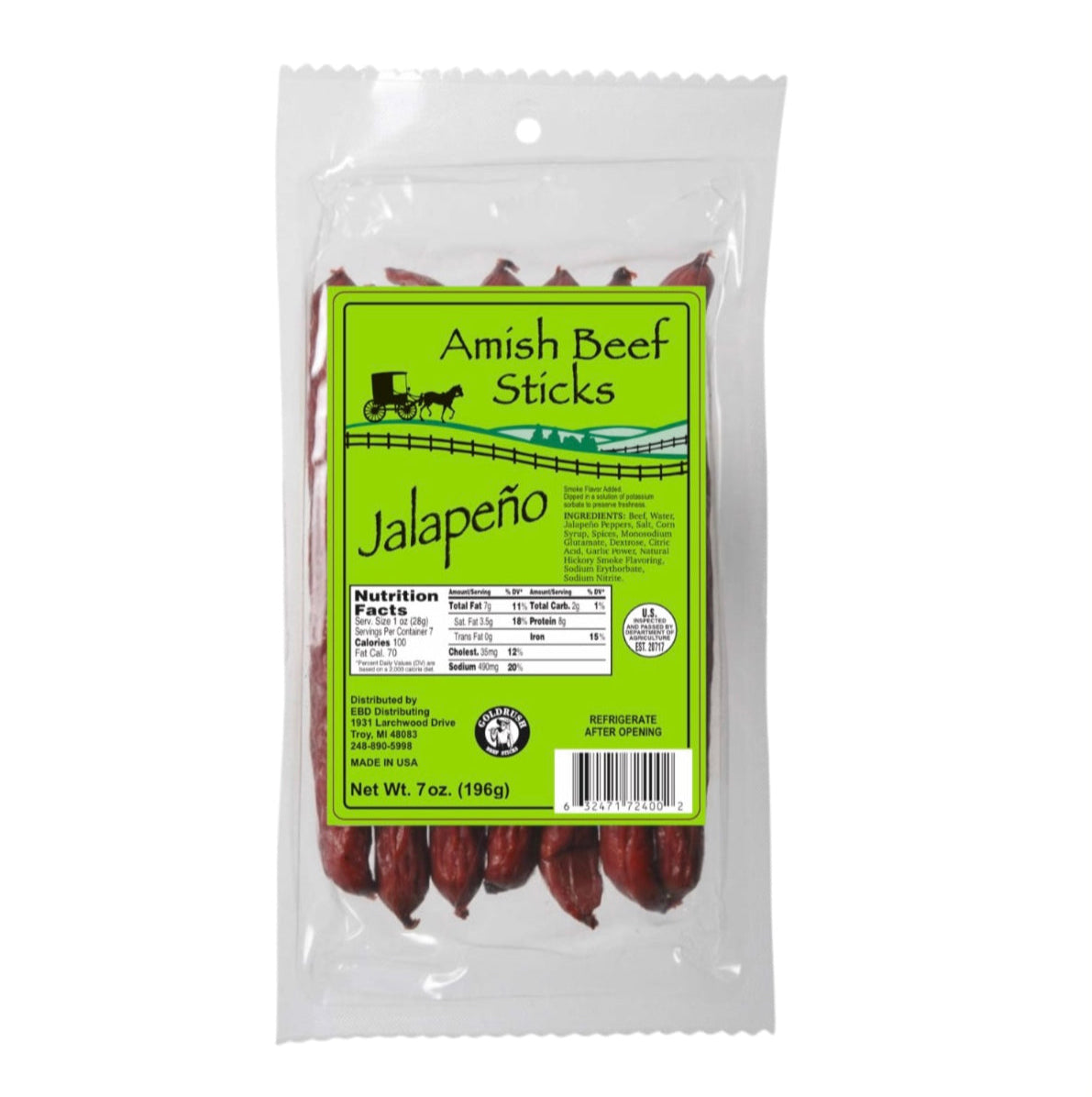 Amish Beef Sticks 7oz Bag