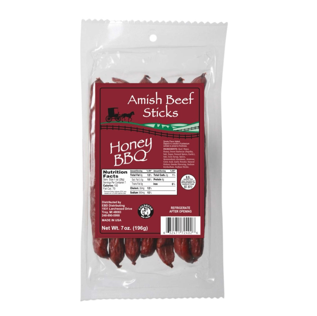 Amish Beef Sticks 7oz Bag