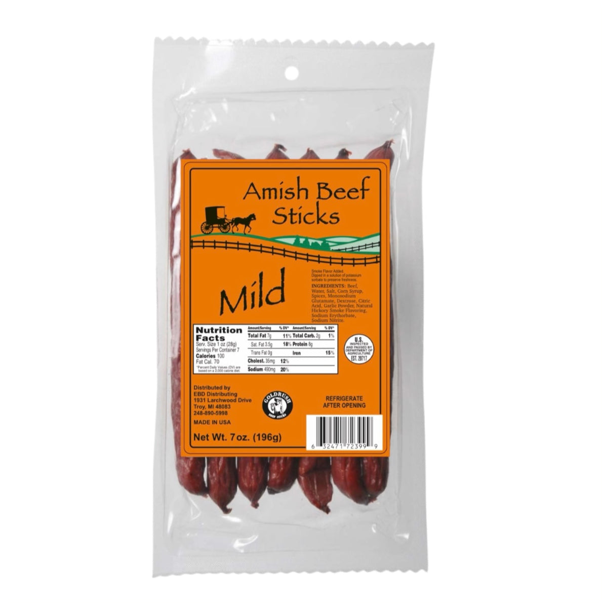 Amish Beef Sticks 7oz Bag