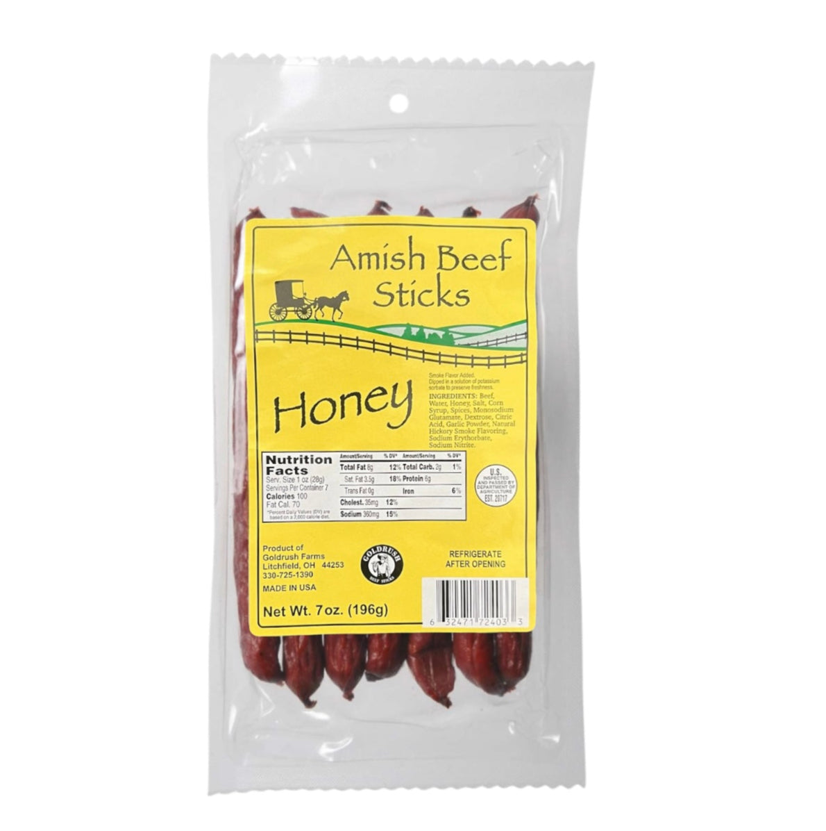 Amish Beef Sticks 7oz Bag