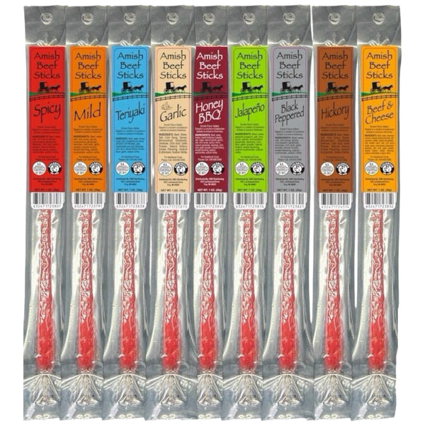 Beef Sticks 4ct - 4 Individually Wrapped - One Ounce - Amish Beef Snack Sticks