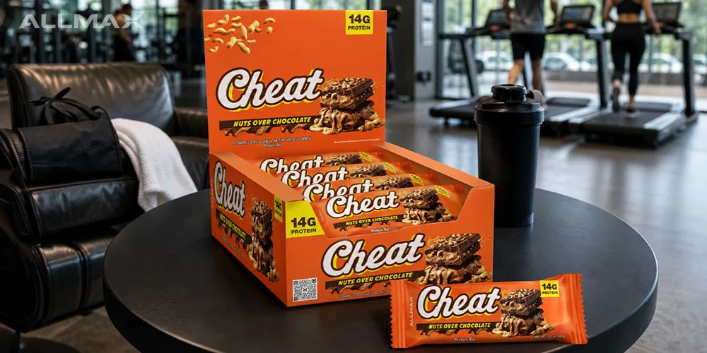 Allmax Cheat Bar - 12 Bars x 2.05oz (58g) - The High Protein Snack Bar That Tastes Like a Cheat Day