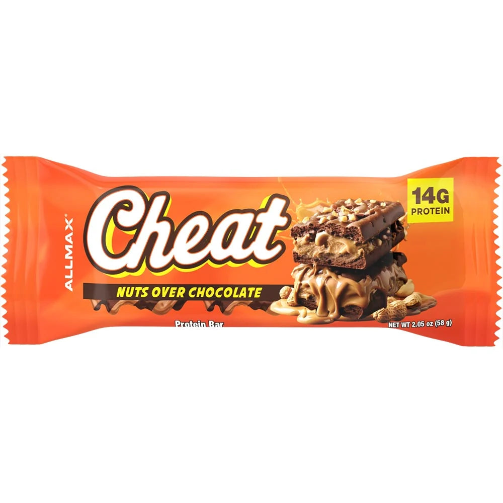 Allmax Cheat Bar - 12 Bars x 2.05oz (58g) - The High Protein Snack Bar That Tastes Like a Cheat Day